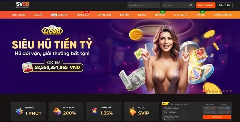 SV88 nổi bật là một nhà cái uy tín trong thế giới cá cược trực tuyến